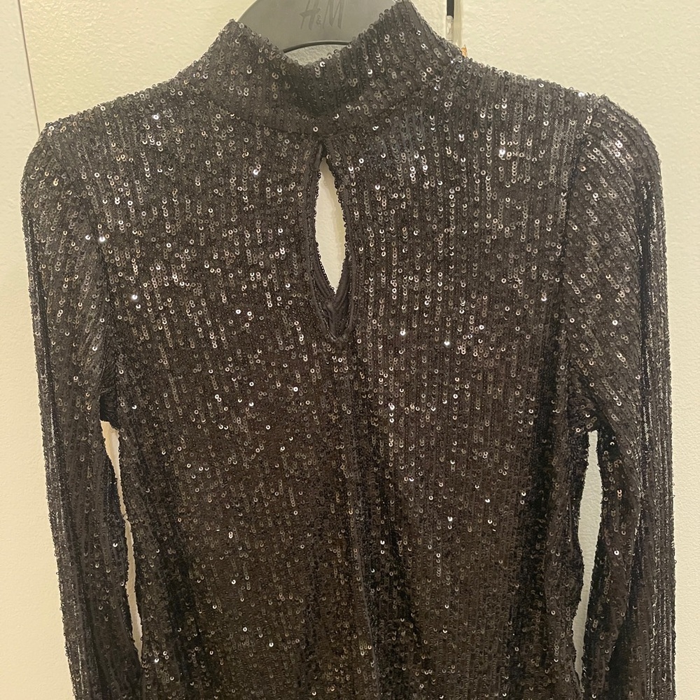 CeCe Black Sequin Top - Picture 7 of 12